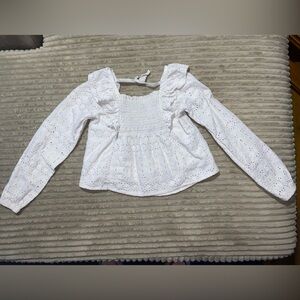 🤍 Carter’s Eyelet Peasant Top – Size 6/6X | 100% Cotton Boho Chic